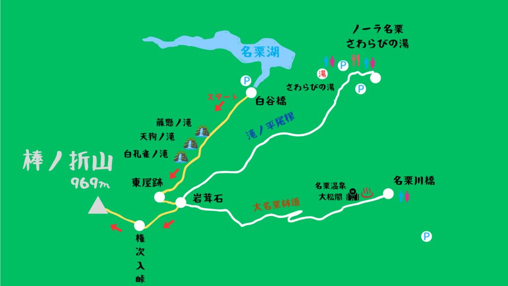 棒ノ折山 登山地図