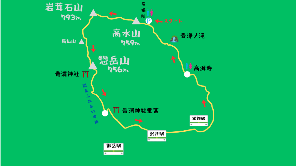 高水三山 登山地図