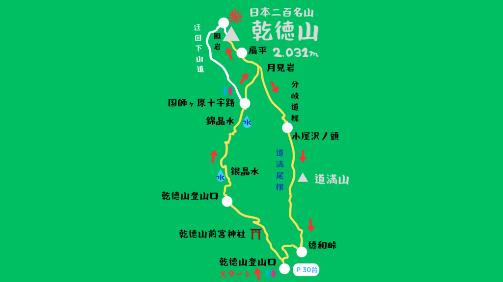 乾徳山 登山地図