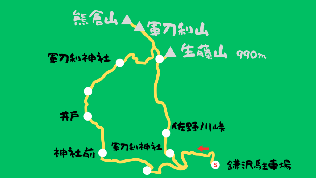 生藤山 登山地図
