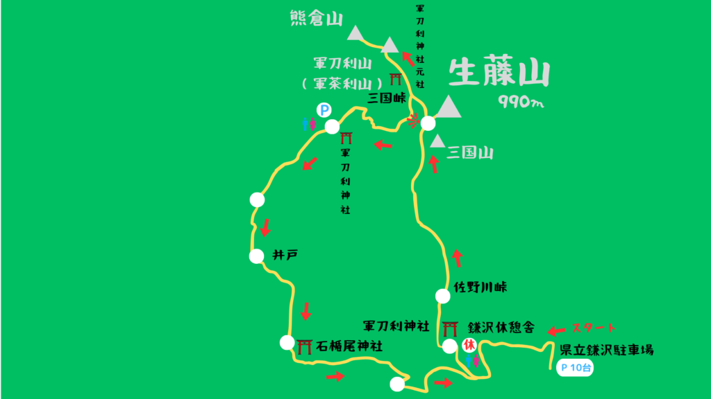生藤山 登山地図
