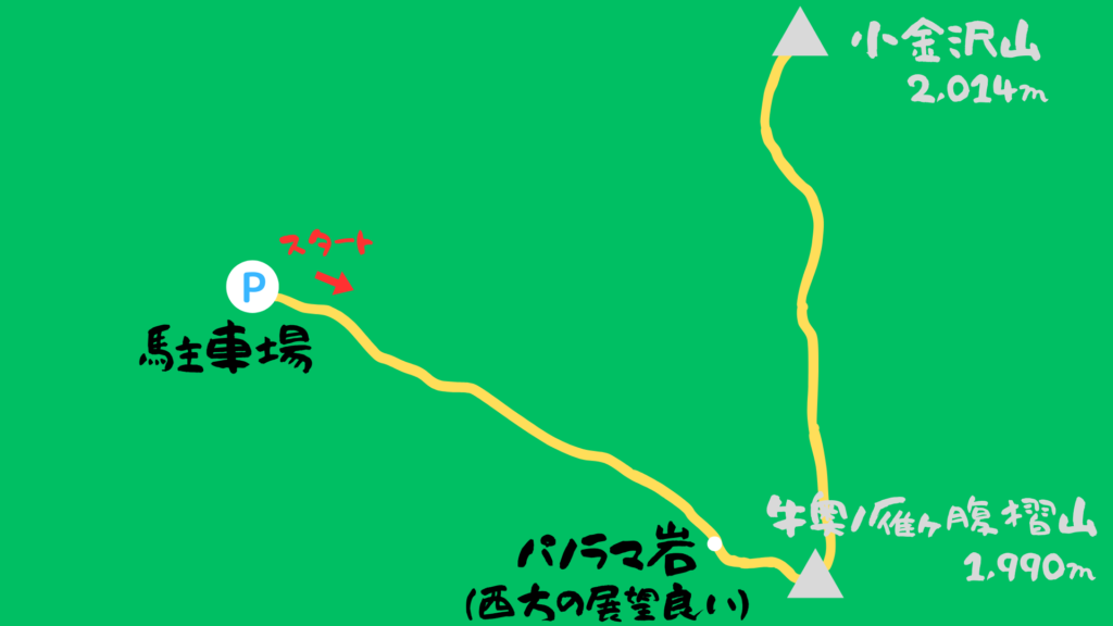 牛奥ノ雁ヶ腹摺山 登山地図