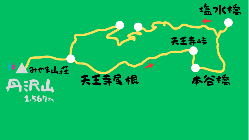 丹沢山 登山地図
