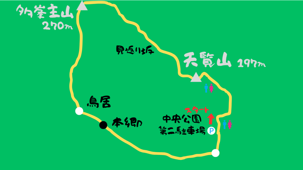 天覧山 登山地図