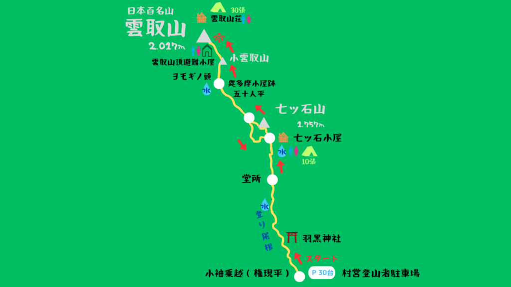 雲取山 登山地図