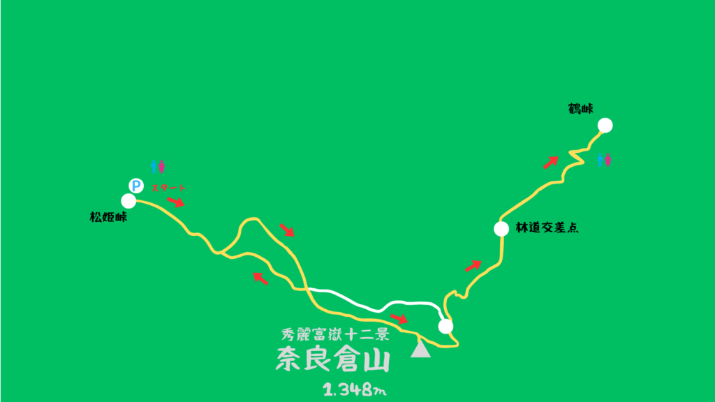 奈良倉山 登山地図