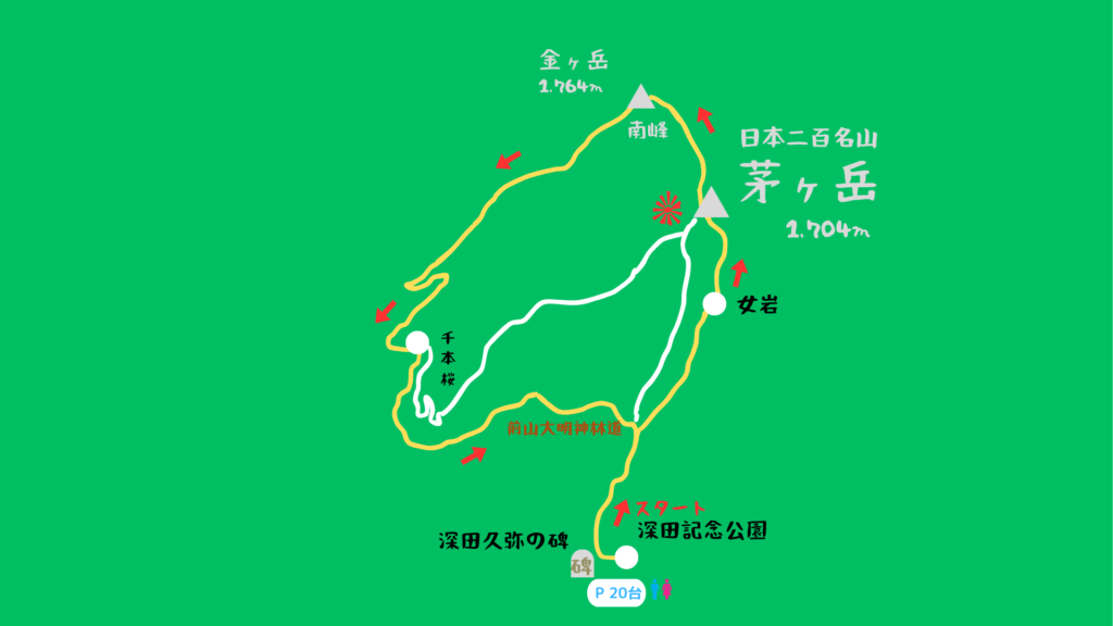 茅ヶ岳 登山地図