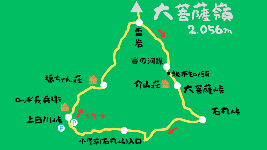大菩薩嶺 登山地図