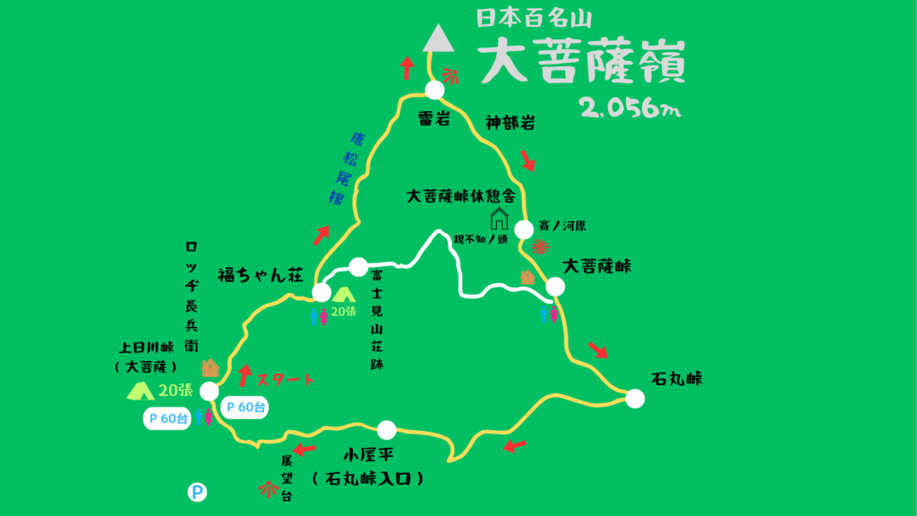 大菩薩嶺 登山地図