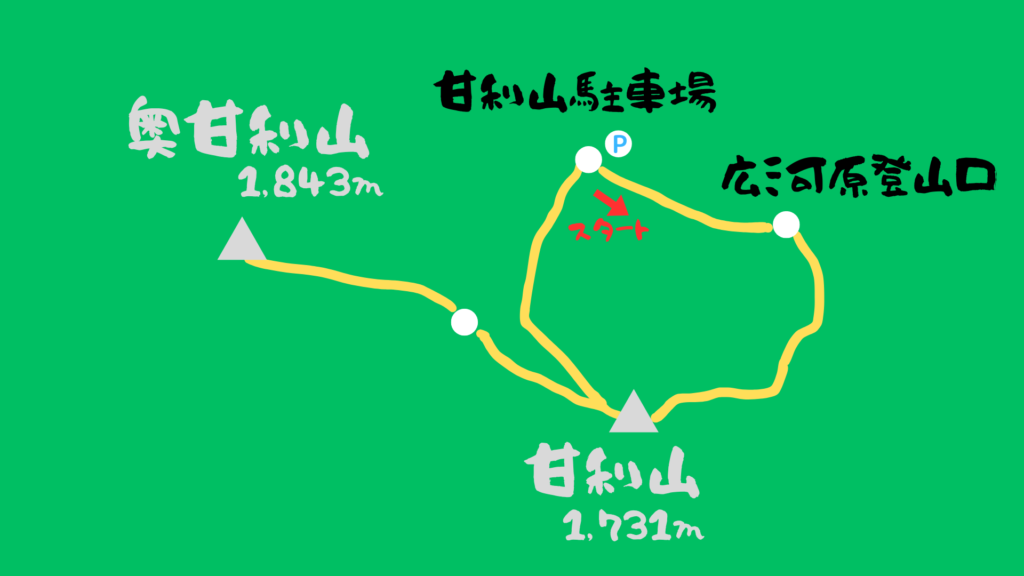 甘利山 登山地図