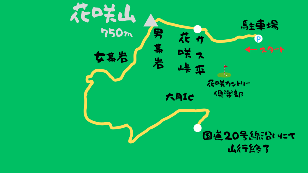 花咲山 登山地図