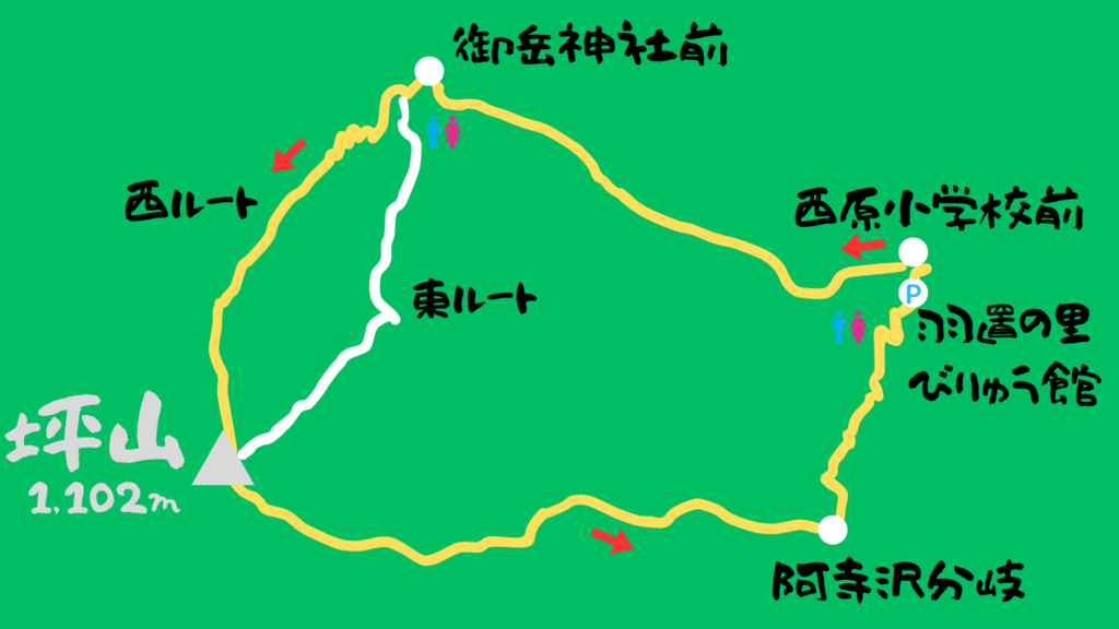 坪山 登山地図