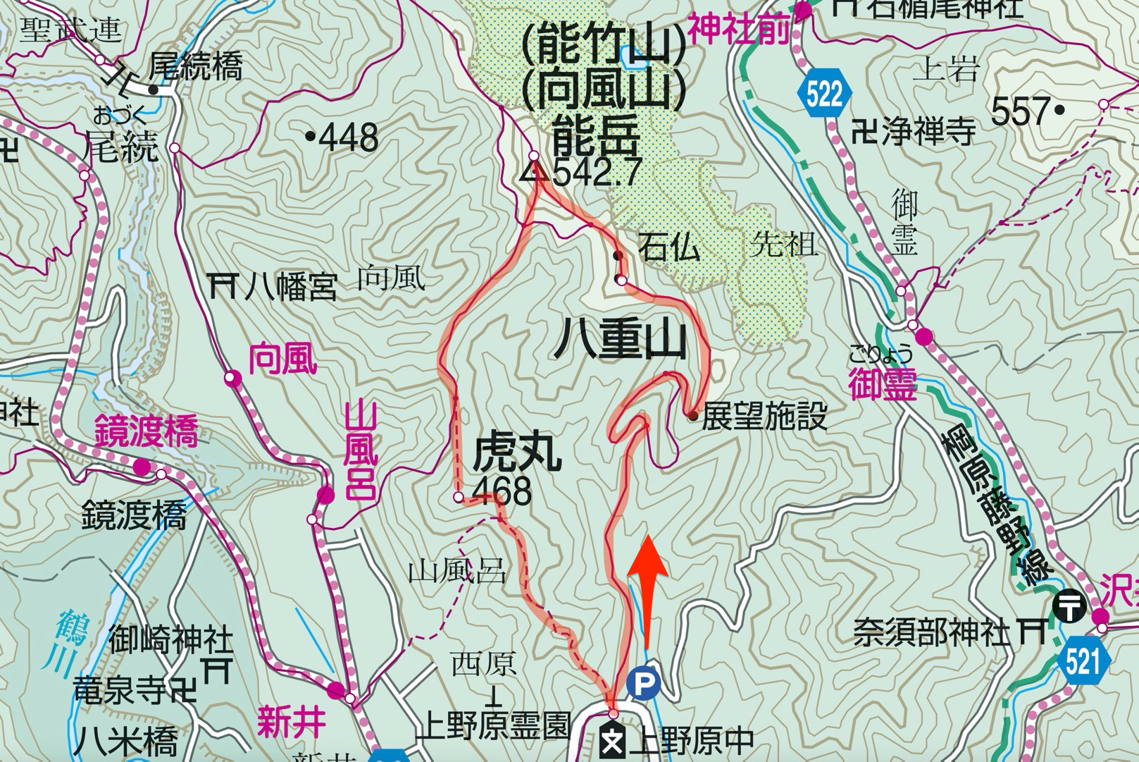 八重山 能岳 コース