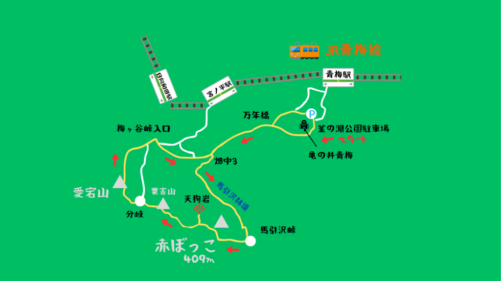 赤ぼっこ 登山地図