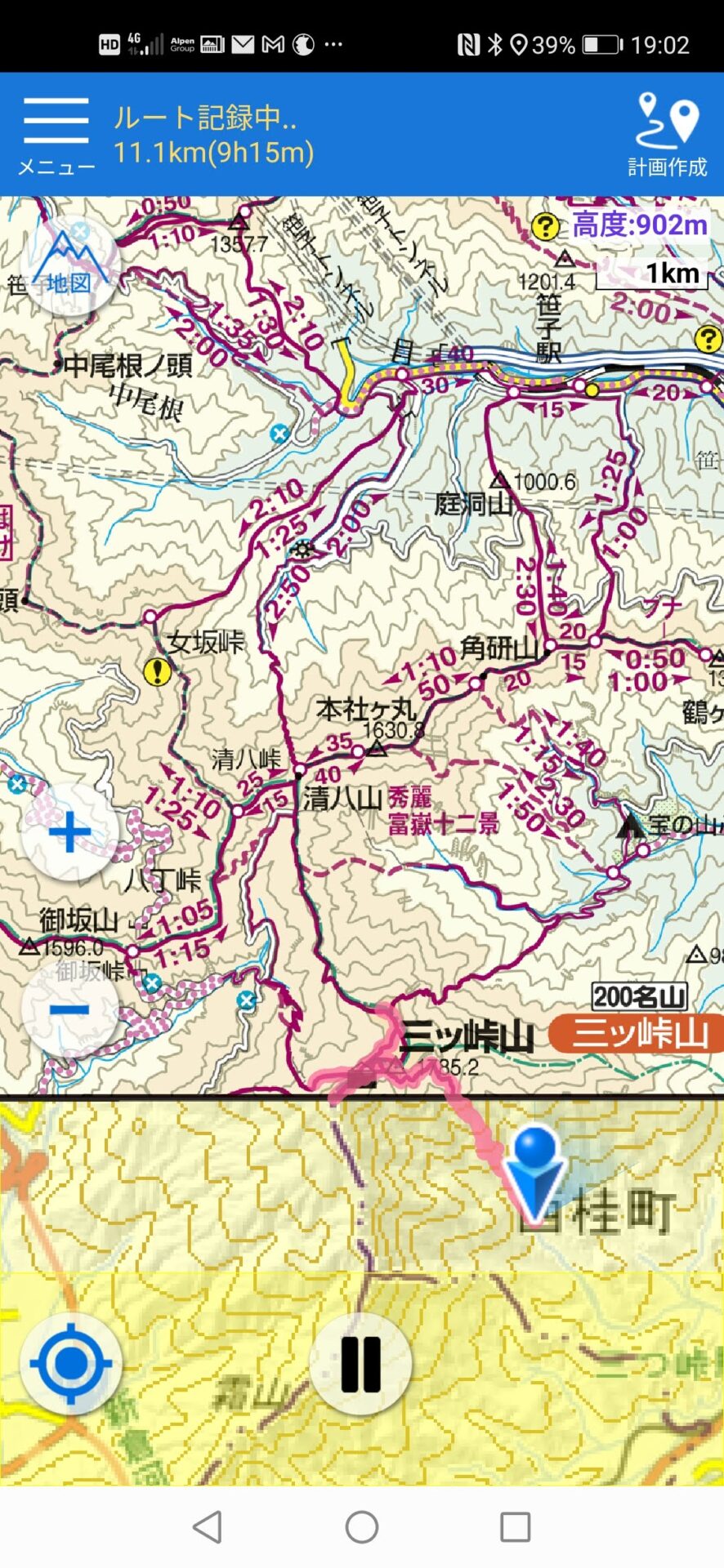 三ツ峠山 地図