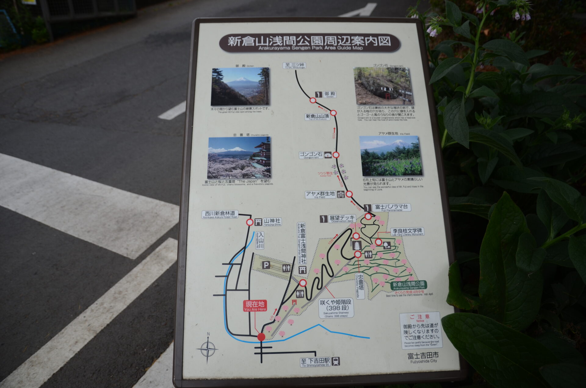 新倉山浅間公園 周辺案内図