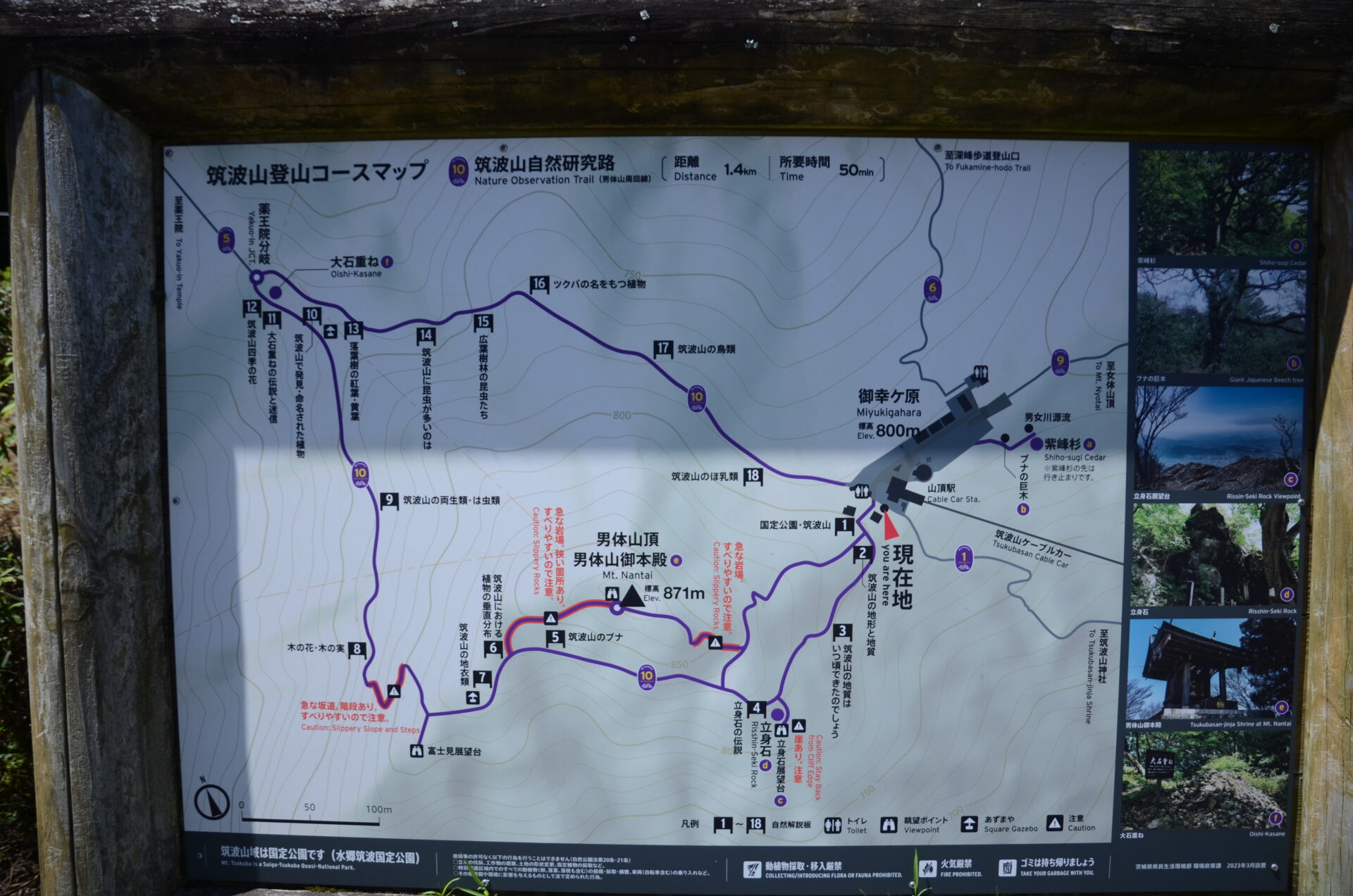 筑波山 登山コースマップ