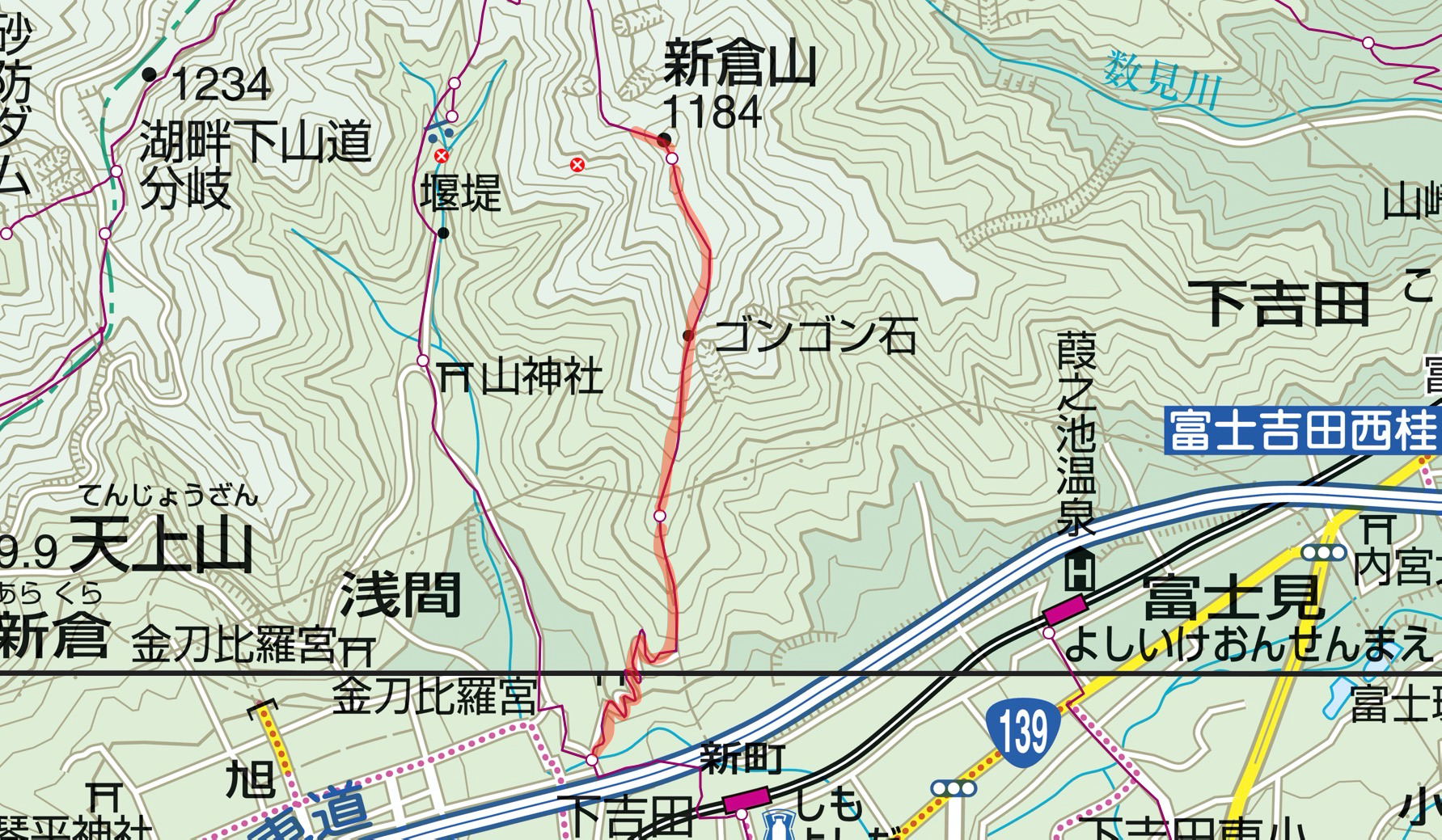 新倉山 地図