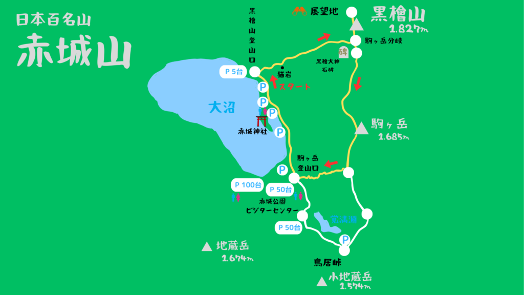赤城山 登山地図