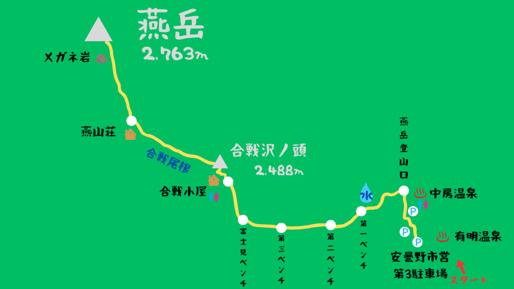 燕岳 登山地図