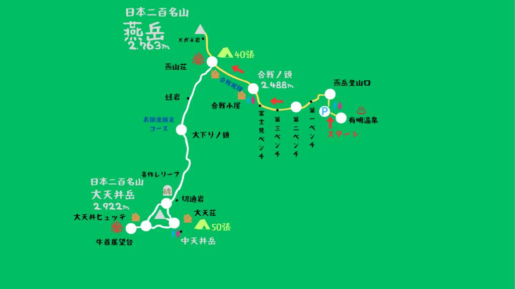 燕岳 登山地図