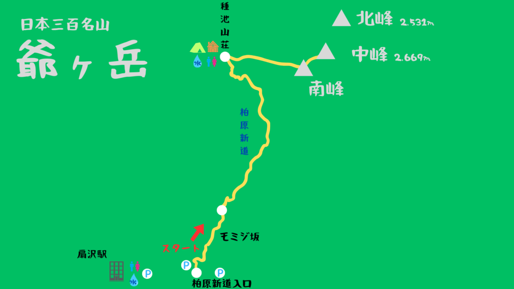 爺ヶ岳 登山地図