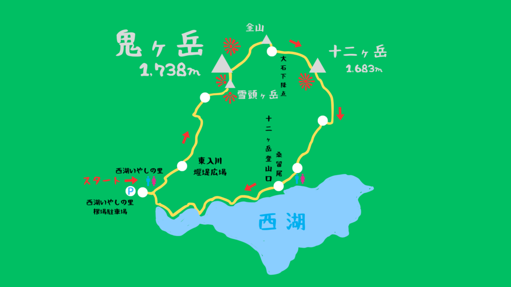 鬼ヶ岳 登山地図