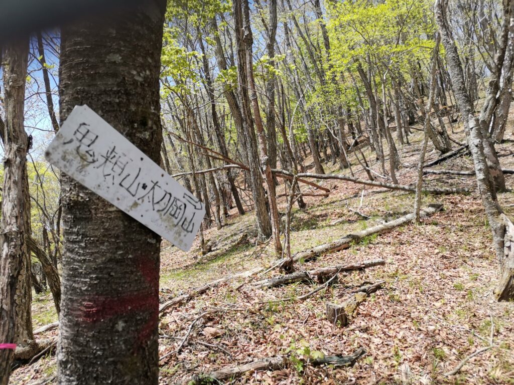 鬼頬山 太刀岡山 道標