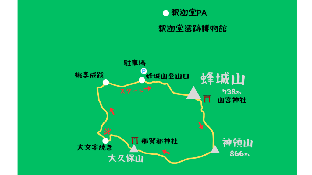 蜂城山 登山地図