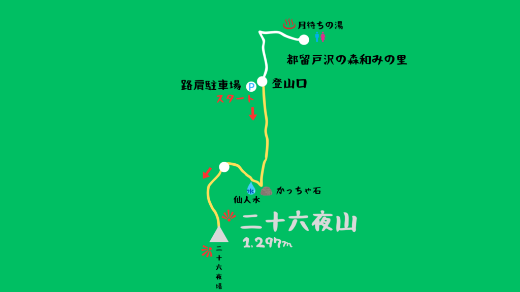二十六夜山 登山地図