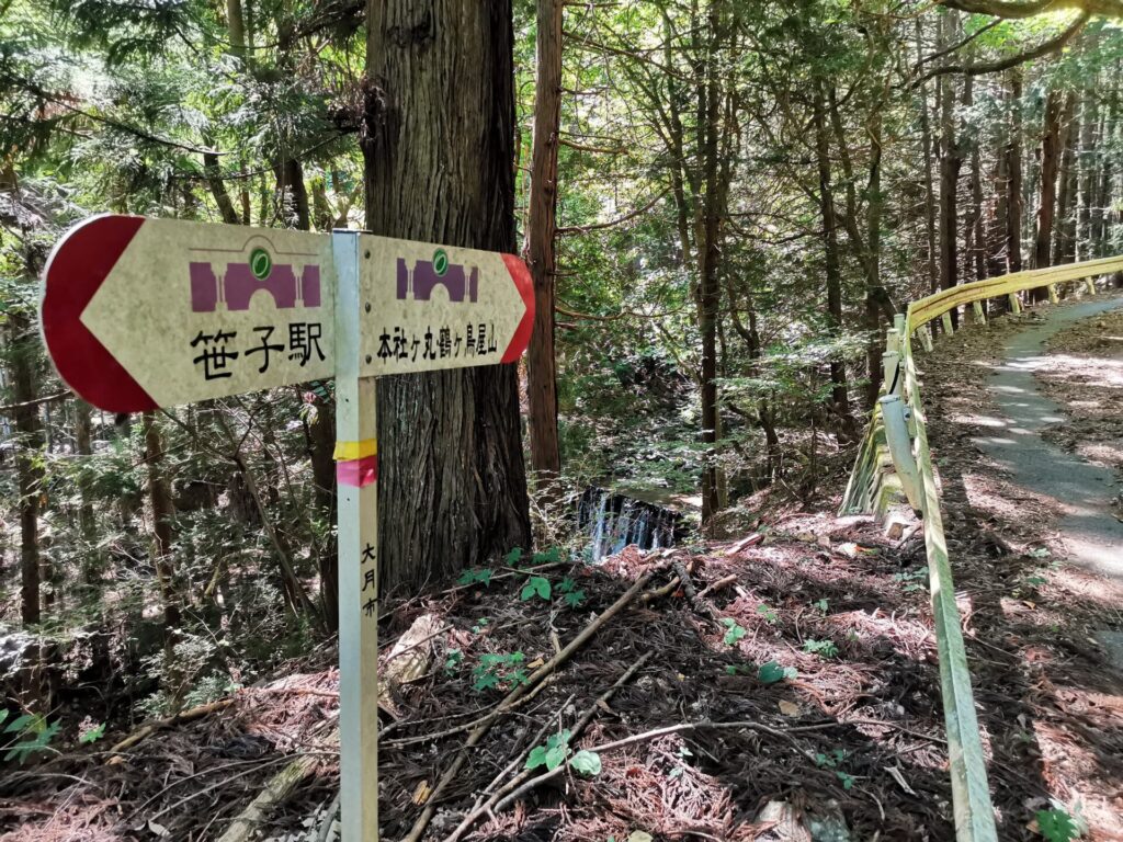 道標 鶴ヶ鳥屋山