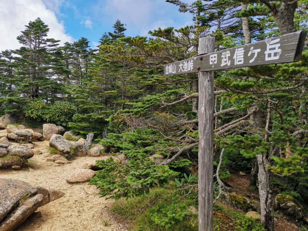 大弛峠 道標