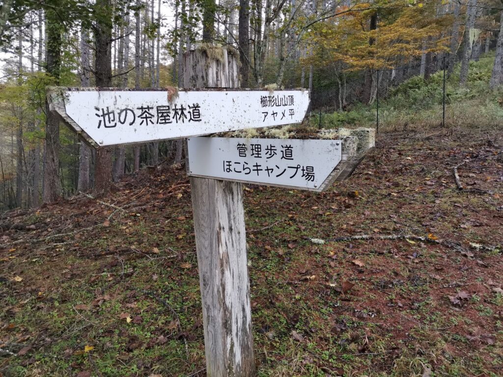 櫛形山 山頂 道標