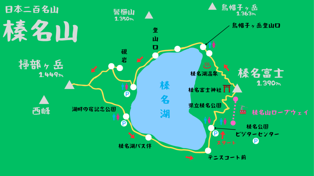 榛名山 登山地図