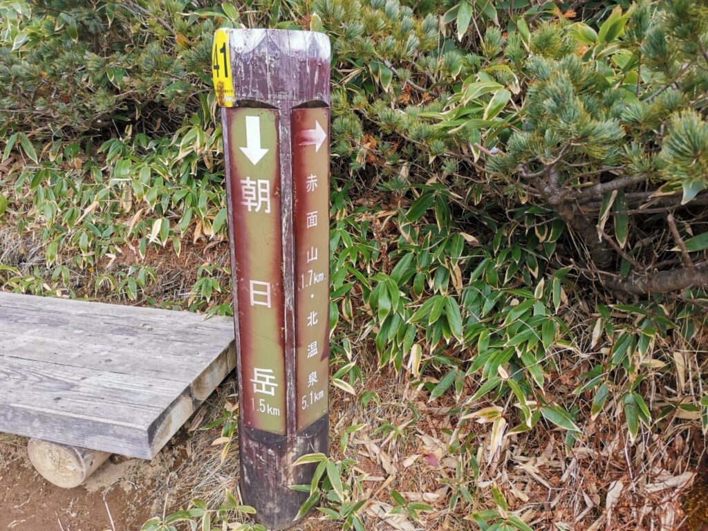 赤面山 北温泉 道標