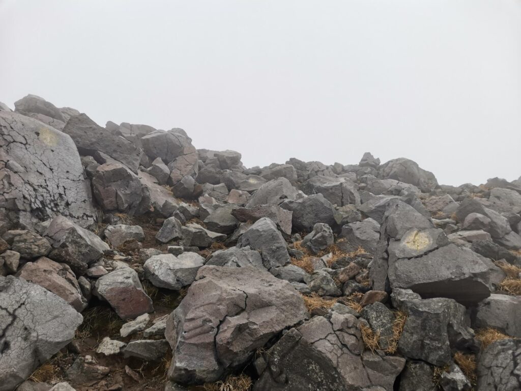 登山道 岩