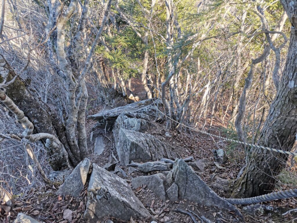 登山道 岩場