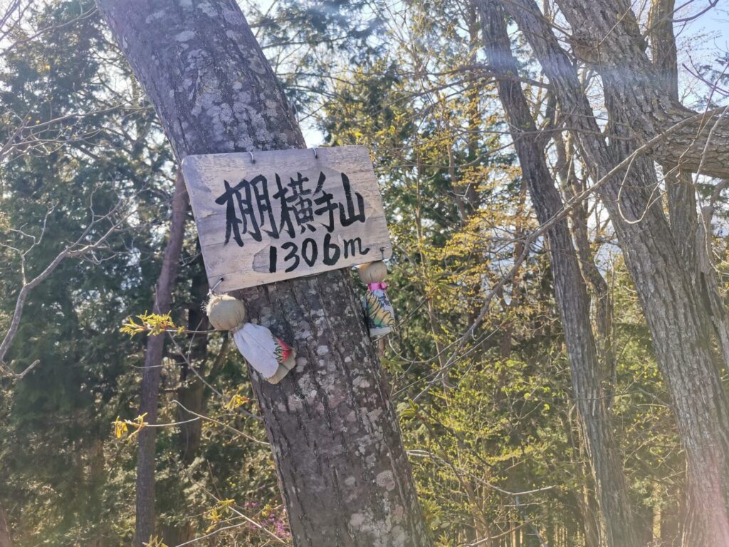 棚横手山 山名板
