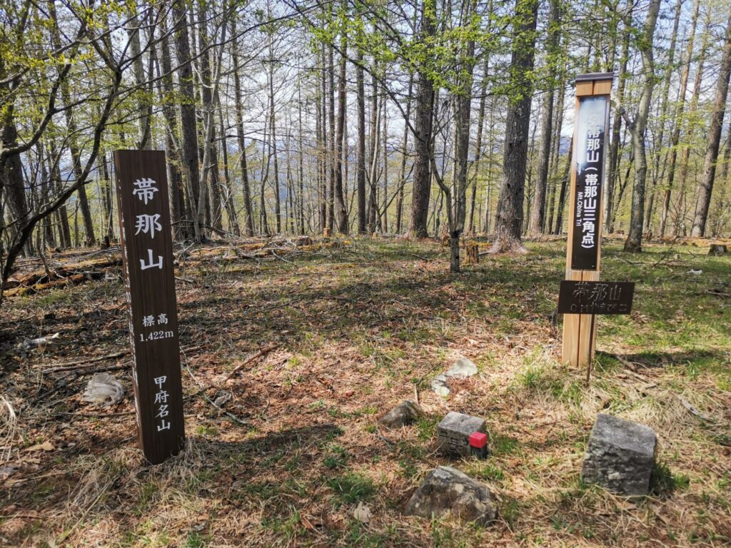奥帯那山 標柱