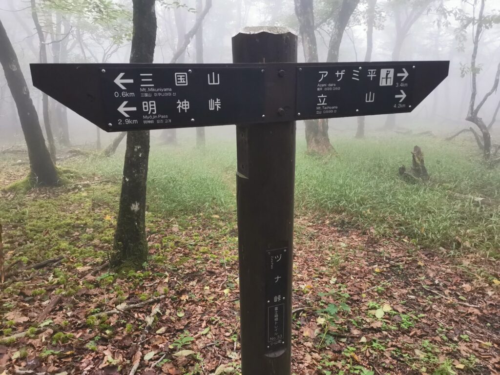 ヅナ峠 道標