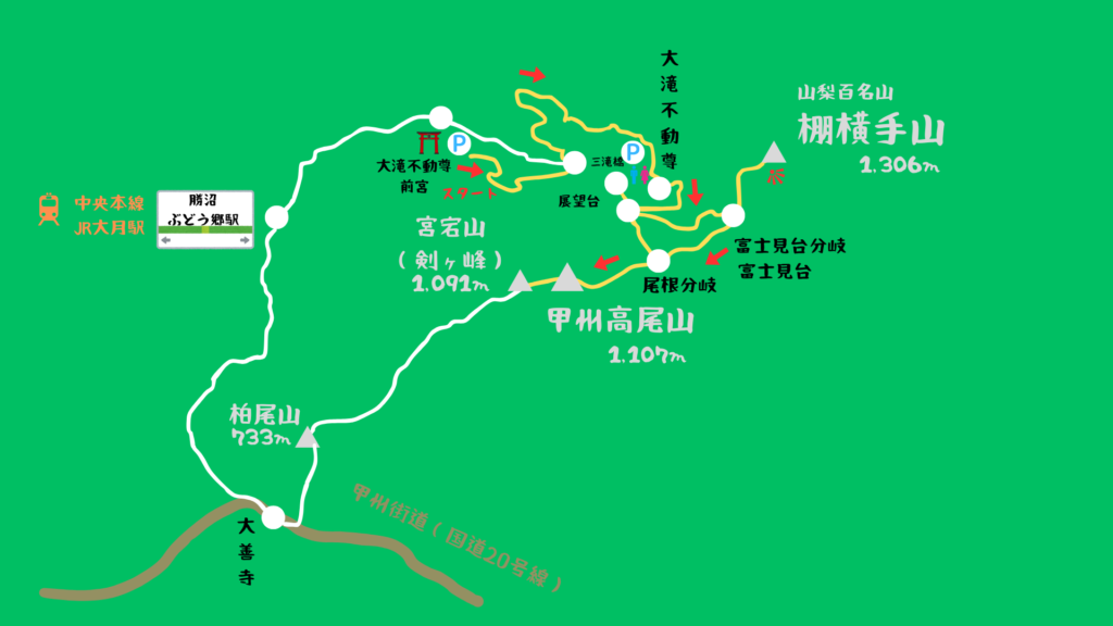 棚横手山 登山地図
