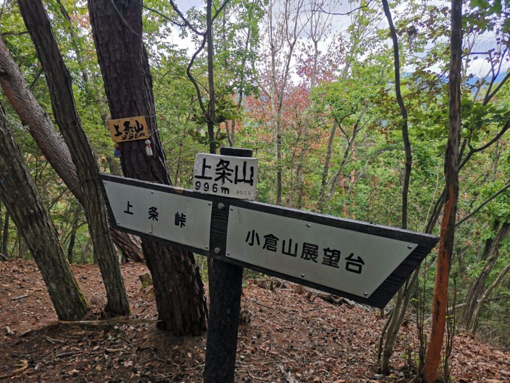 上条山 山名板