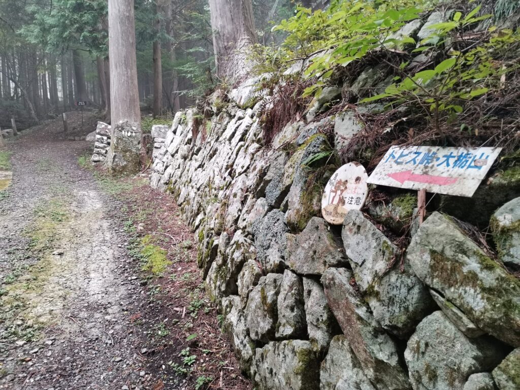 大栃山 トビス峠 道標