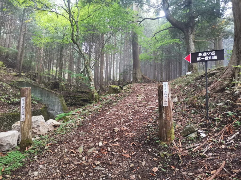 大栃山登山道 釈迦ヶ岳登山道