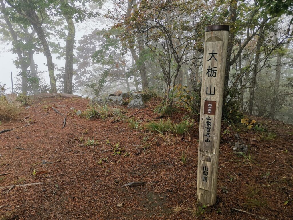 大栃山 標柱