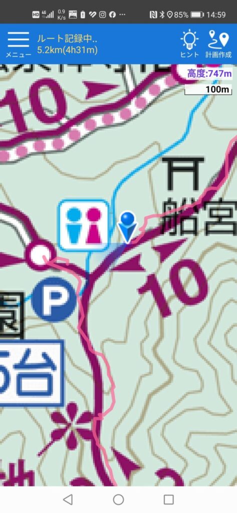 小倉山 登山地図