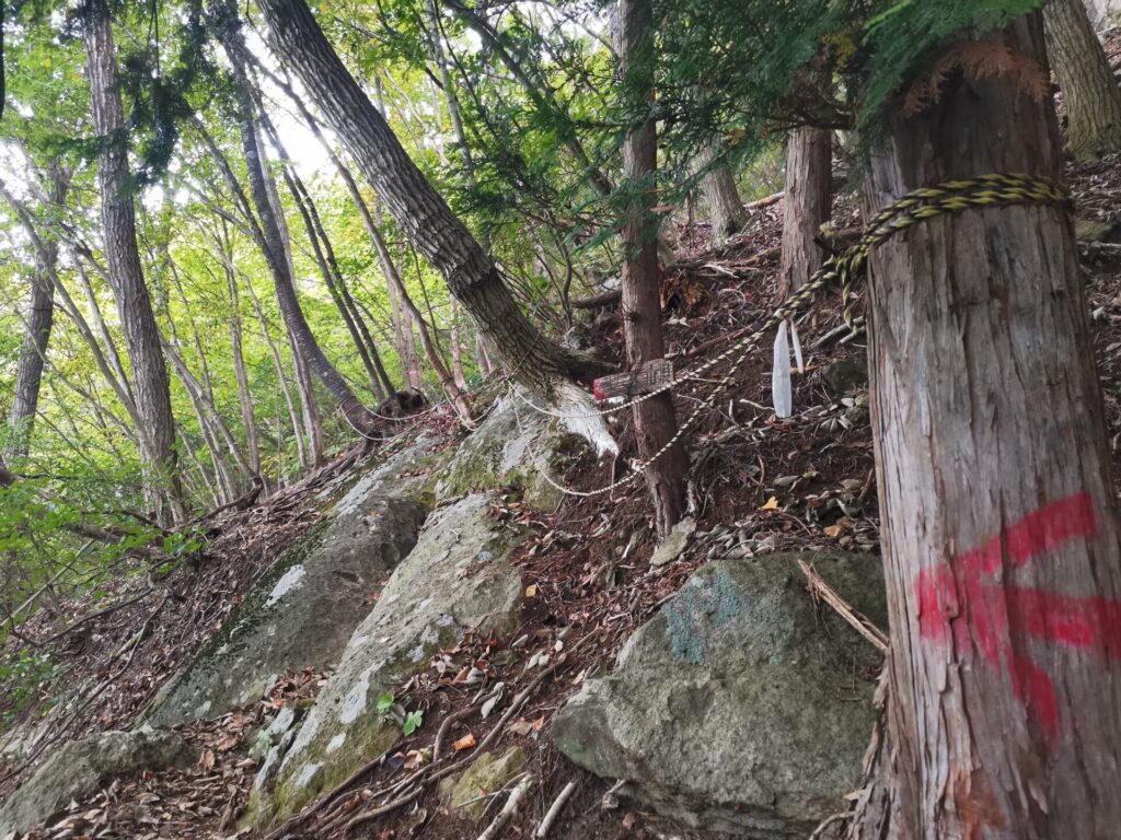 登山道 ロープ