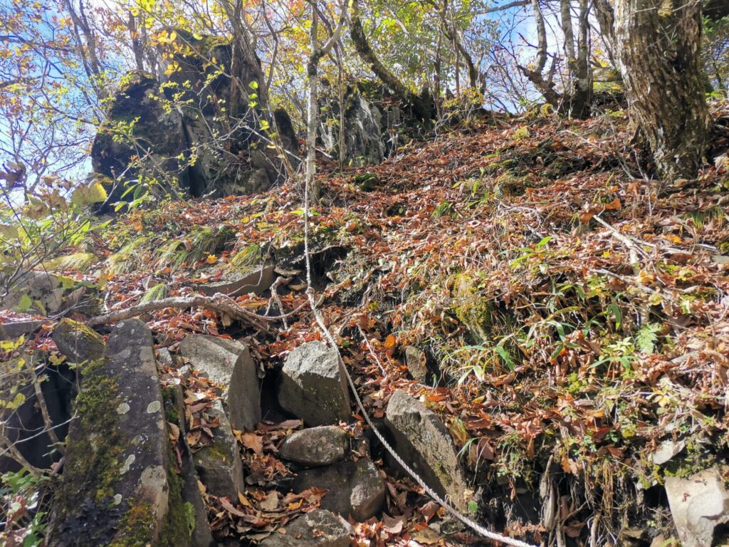 登山道 ロープ