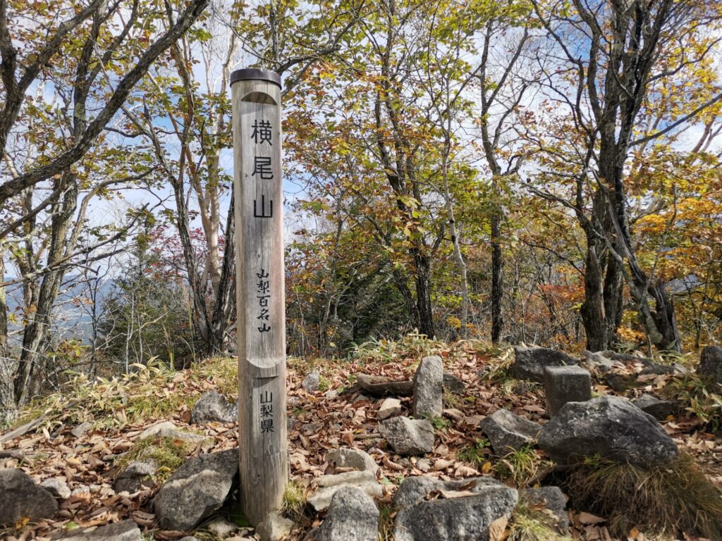 横尾山 山梨百名山 標柱