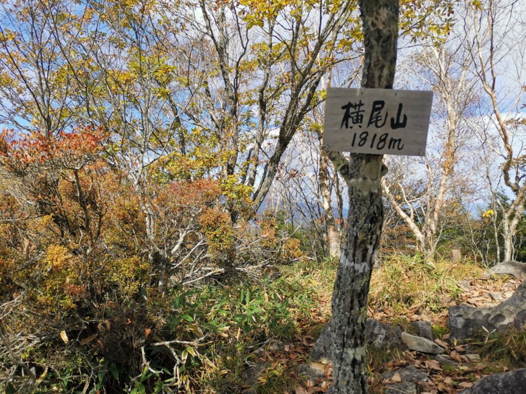 横尾山 山名板